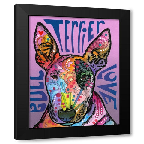 Bull Terrier Luv Black Modern Wood Framed Art Print with Double Matting by Dean Russo Collection
