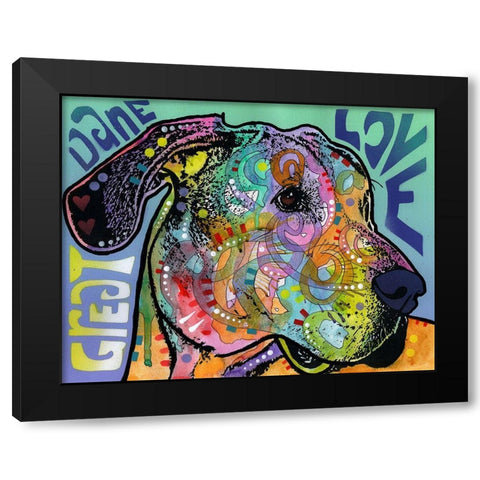 Great Dane Luv Black Modern Wood Framed Art Print with Double Matting by Dean Russo Collection