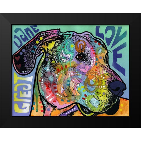 Great Dane Luv Black Modern Wood Framed Art Print by Dean Russo Collection