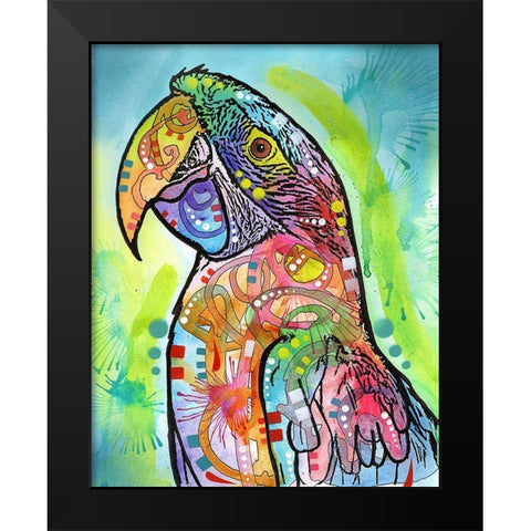 Macaw Black Modern Wood Framed Art Print by Dean Russo Collection