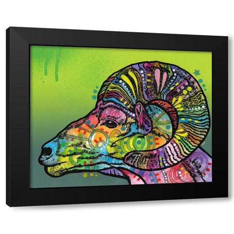 Ram Black Modern Wood Framed Art Print with Double Matting by Dean Russo Collection