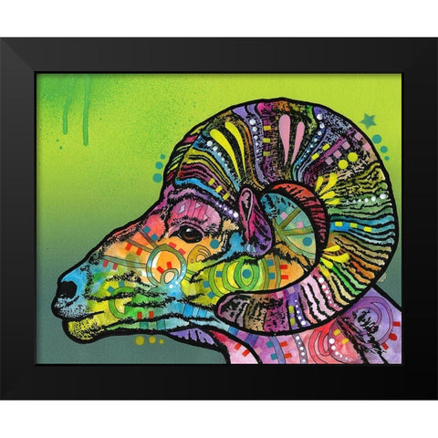 Ram Black Modern Wood Framed Art Print by Dean Russo Collection