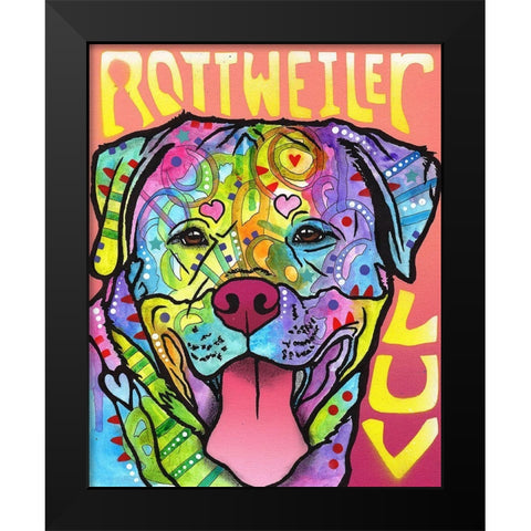Rottweiler  Luv Black Modern Wood Framed Art Print by Dean Russo Collection
