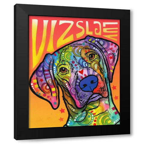 Vizsla Luv Black Modern Wood Framed Art Print with Double Matting by Dean Russo Collection