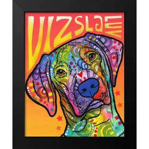 Vizsla Luv Black Modern Wood Framed Art Print by Dean Russo Collection