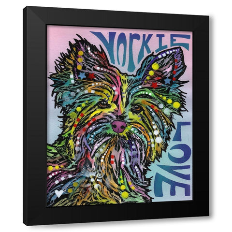 Yorkie Luv Black Modern Wood Framed Art Print with Double Matting by Dean Russo Collection