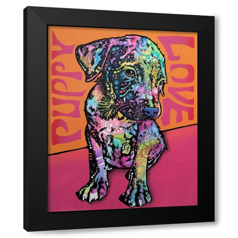 Puppy Love Black Modern Wood Framed Art Print by Dean Russo Collection