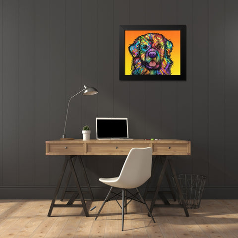 Newfie Black Modern Wood Framed Art Print by Dean Russo Collection