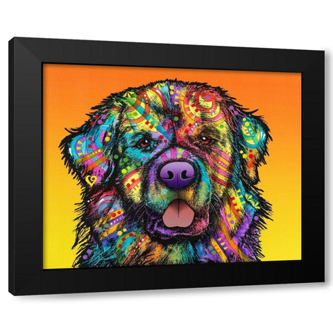 Newfie Black Modern Wood Framed Art Print with Double Matting by Dean Russo Collection
