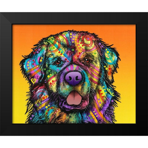 Newfie Black Modern Wood Framed Art Print by Dean Russo Collection