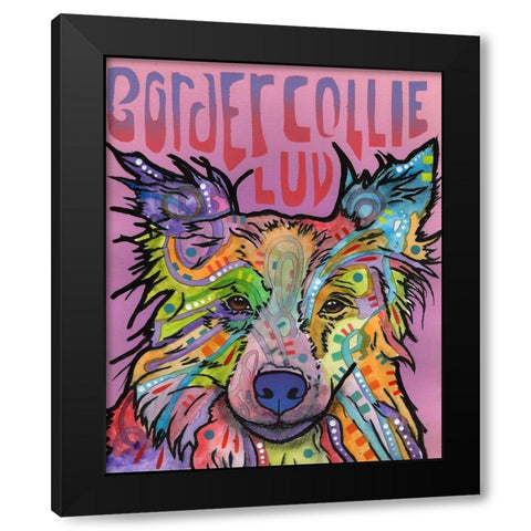 Border Collie Love 2 Black Modern Wood Framed Art Print with Double Matting by Dean Russo Collection