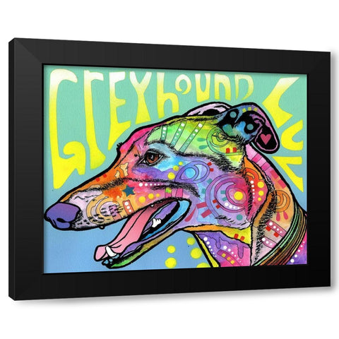 Greyhound Luv Black Modern Wood Framed Art Print with Double Matting by Dean Russo Collection