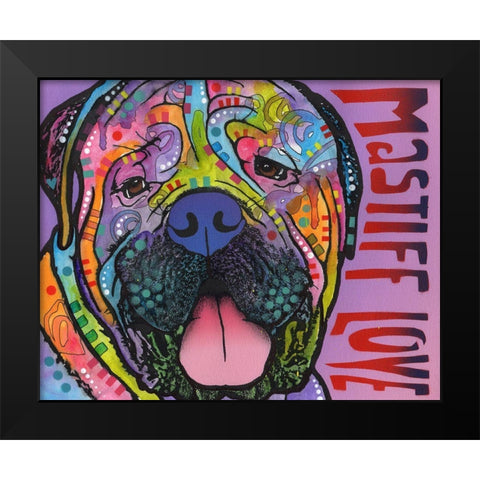 Mastiff Love Black Modern Wood Framed Art Print by Dean Russo Collection