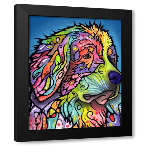 Mountain Dog Black Modern Wood Framed Art Print with Double Matting by Dean Russo Collection