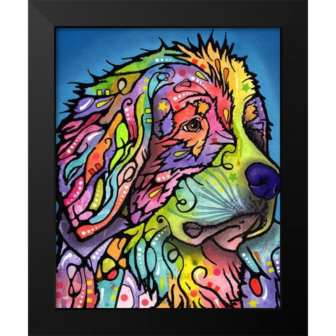 Mountain Dog Black Modern Wood Framed Art Print by Dean Russo Collection