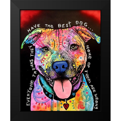 Best Dog Black Modern Wood Framed Art Print by Dean Russo Collection