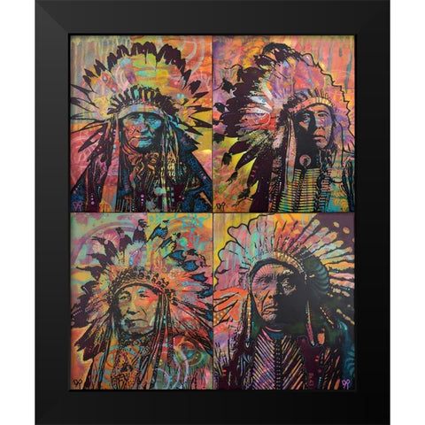 Chiefs Quadrant Black Modern Wood Framed Art Print by Dean Russo Collection