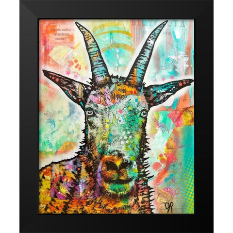 Look Who Smiling Now Black Modern Wood Framed Art Print by Dean Russo Collection