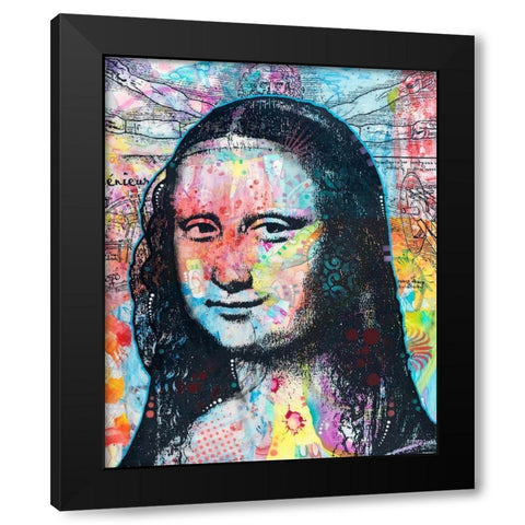 Mona Lisa with David on Top Black Modern Wood Framed Art Print by Dean Russo Collection