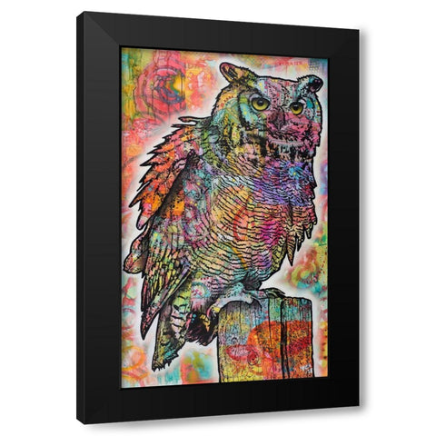 Owl Perch Black Modern Wood Framed Art Print by Dean Russo Collection