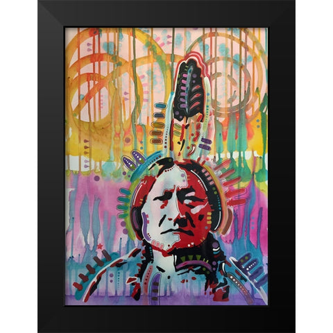 Sitting Bull purple Black Modern Wood Framed Art Print by Dean Russo Collection