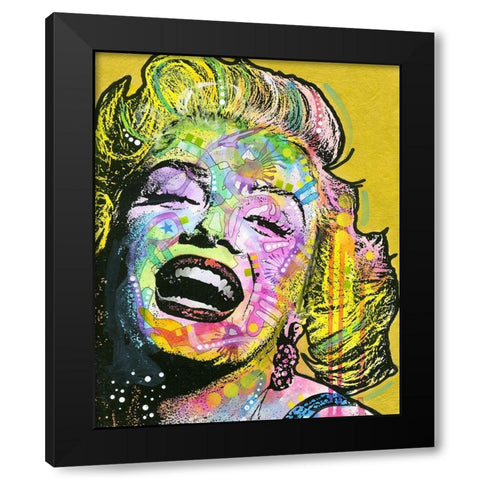 Golden Marilyn Black Modern Wood Framed Art Print with Double Matting by Dean Russo Collection