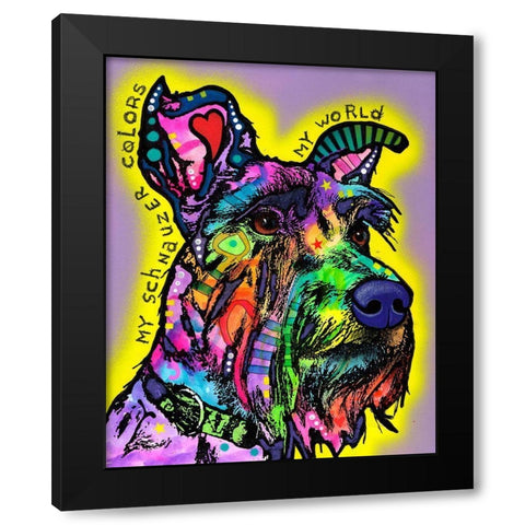My Schnauzer Black Modern Wood Framed Art Print by Dean Russo Collection