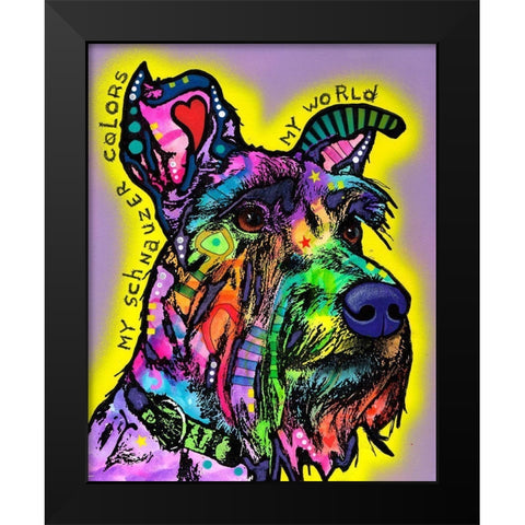 My Schnauzer Black Modern Wood Framed Art Print by Dean Russo Collection