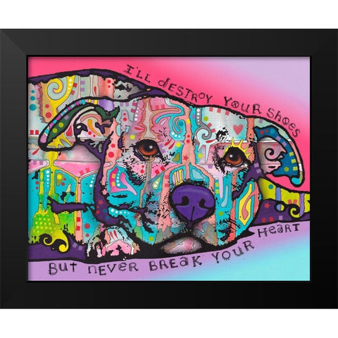 Never Break Your Heart Black Modern Wood Framed Art Print by Dean Russo Collection