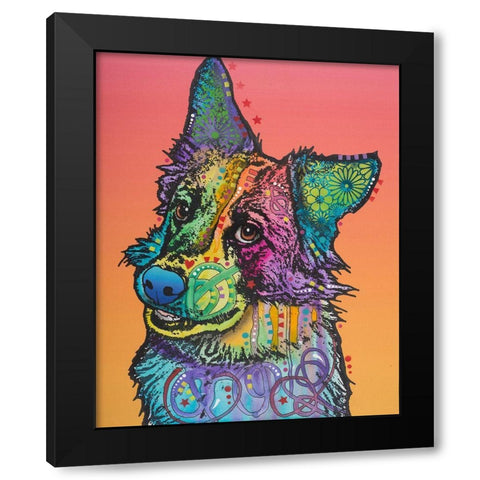 Axel Black Modern Wood Framed Art Print by Dean Russo Collection