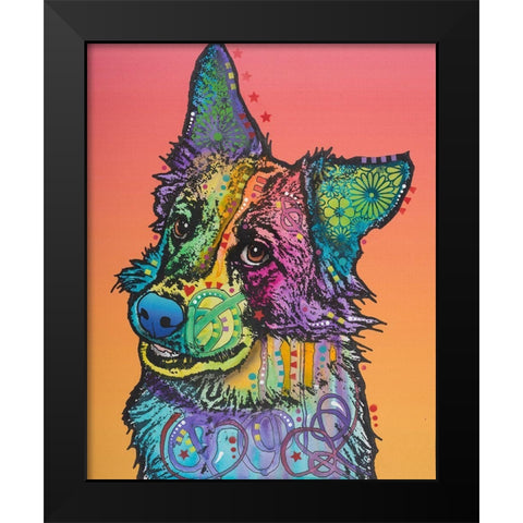 Axel Black Modern Wood Framed Art Print by Dean Russo Collection