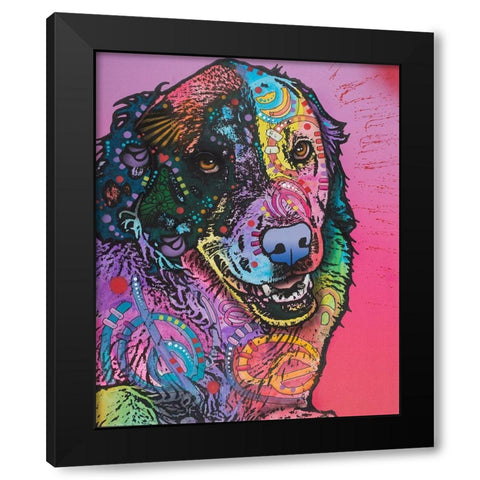 Splatter Black Modern Wood Framed Art Print with Double Matting by Dean Russo Collection
