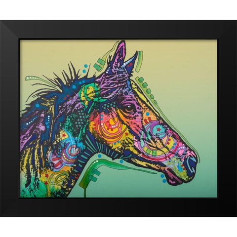 Basha Custom-3 Black Modern Wood Framed Art Print by Dean Russo Collection