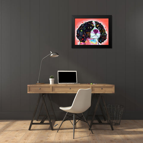 King Charles Black Modern Wood Framed Art Print by Dean Russo Collection
