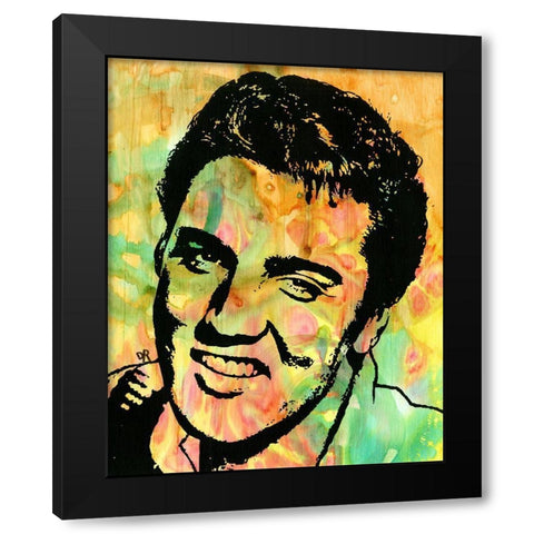 Elvis 3 Black Modern Wood Framed Art Print with Double Matting by Dean Russo Collection