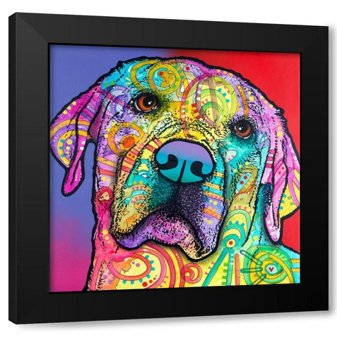 Starry Lab Black Modern Wood Framed Art Print by Dean Russo Collection