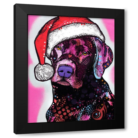 Black Lab Christmas Black Modern Wood Framed Art Print by Dean Russo Collection