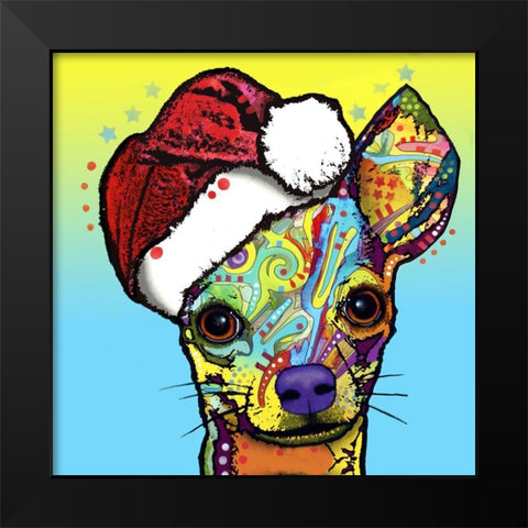 Chihuahua Christmas Black Modern Wood Framed Art Print by Dean Russo Collection