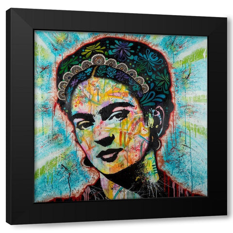 Frida Black Modern Wood Framed Art Print by Dean Russo Collection