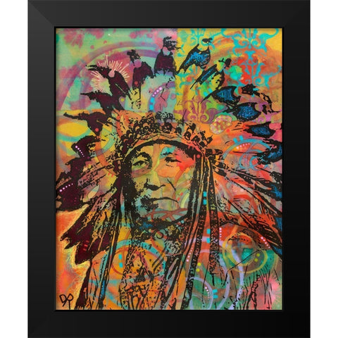 Native American V Black Modern Wood Framed Art Print by Dean Russo Collection