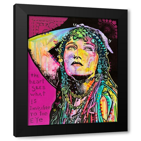 The Heart Sees Black Modern Wood Framed Art Print with Double Matting by Dean Russo Collection
