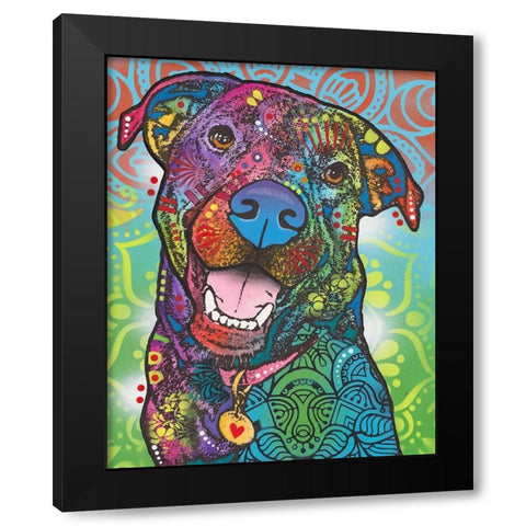 Louie Black Modern Wood Framed Art Print by Dean Russo Collection