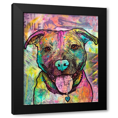 Hey Smile Black Modern Wood Framed Art Print by Dean Russo Collection