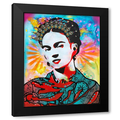 Kahlo Black Modern Wood Framed Art Print by Dean Russo Collection