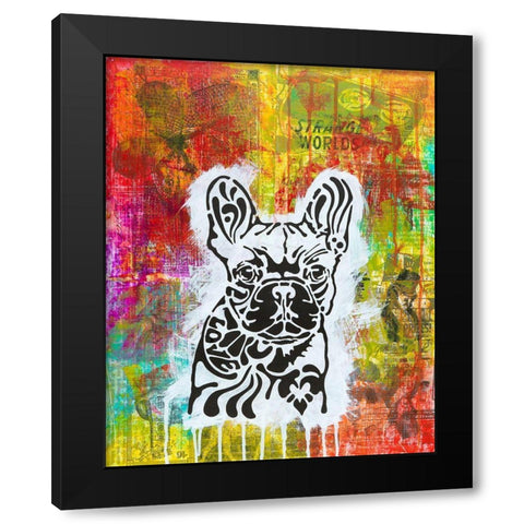Love in a Strange World Black Modern Wood Framed Art Print by Dean Russo Collection