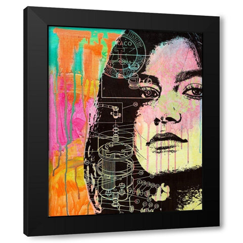 The Look Black Modern Wood Framed Art Print with Double Matting by Dean Russo Collection