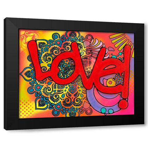 Love I Black Modern Wood Framed Art Print with Double Matting by Dean Russo Collection