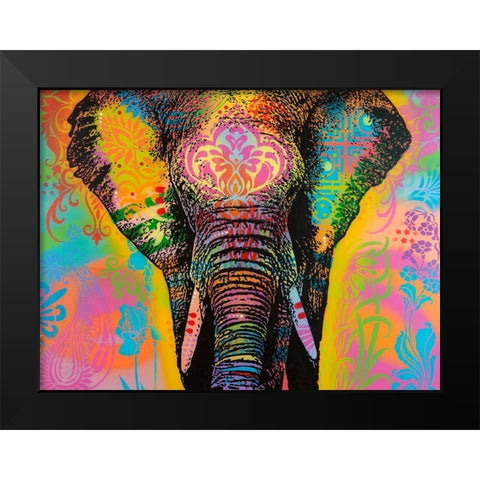 Eleph Black Modern Wood Framed Art Print by Dean Russo Collection