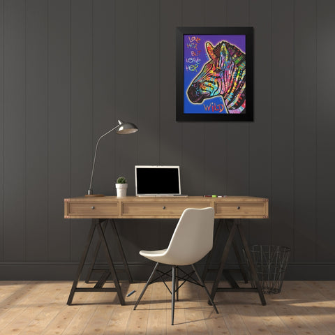 Leave Her Wild Black Modern Wood Framed Art Print by Dean Russo Collection