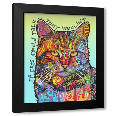 If Cats Could Talk Black Modern Wood Framed Art Print by Dean Russo Collection